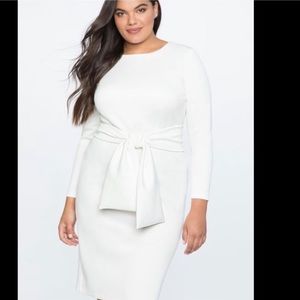 ELOQUII white wrap with sleeves dress size 16 NWT